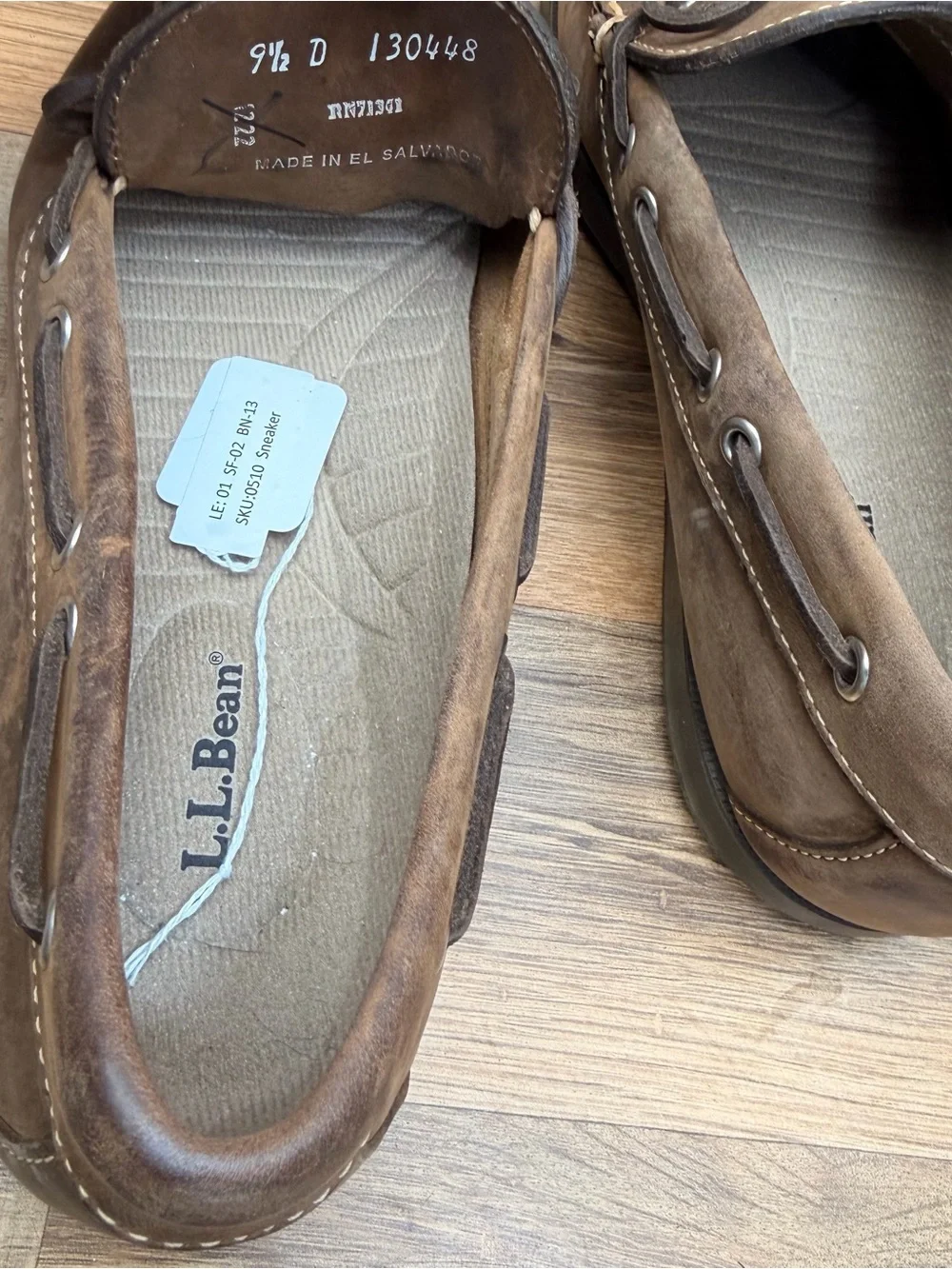 LL Bean Men's size 9.5D Brown Leather Moccasin Driving Loafers